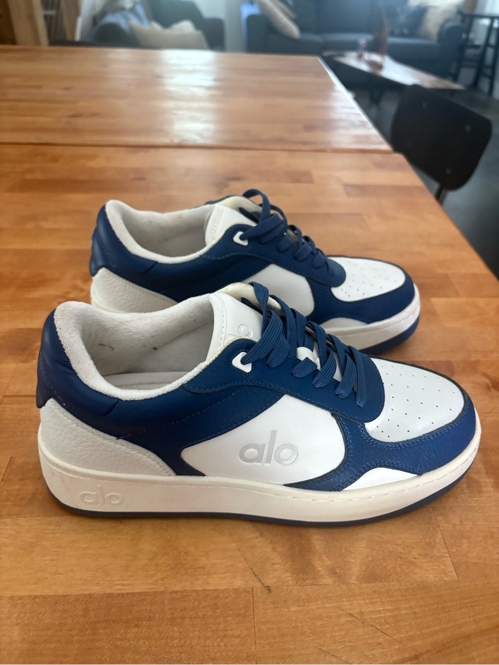 ALO Yoga White and Blue Low-Top Sneakers